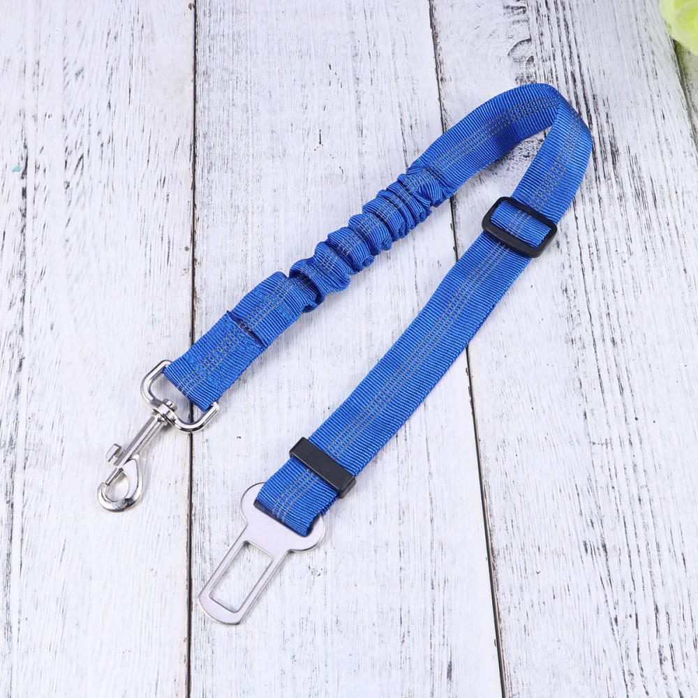 Reflective Adjustable Pet Dogs Car Seat Belt Restraint Safety Strap Harness (Blue)