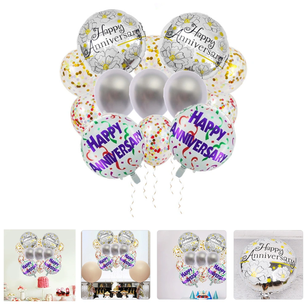 1 Set of Happy Anniversary Balloons Festival Decorative Balloons Photo Props