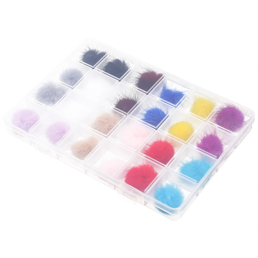 24pcs Nail Art Decors Magnetic Fluffy Ball Manicure Adornments Nail DIY Decors