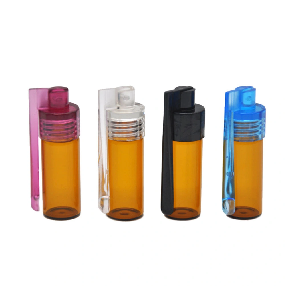 4PCS 51mm Portable Travel Bottle Pill Dispensers Glass Bottles Countertop Pill Containers (Random Color)