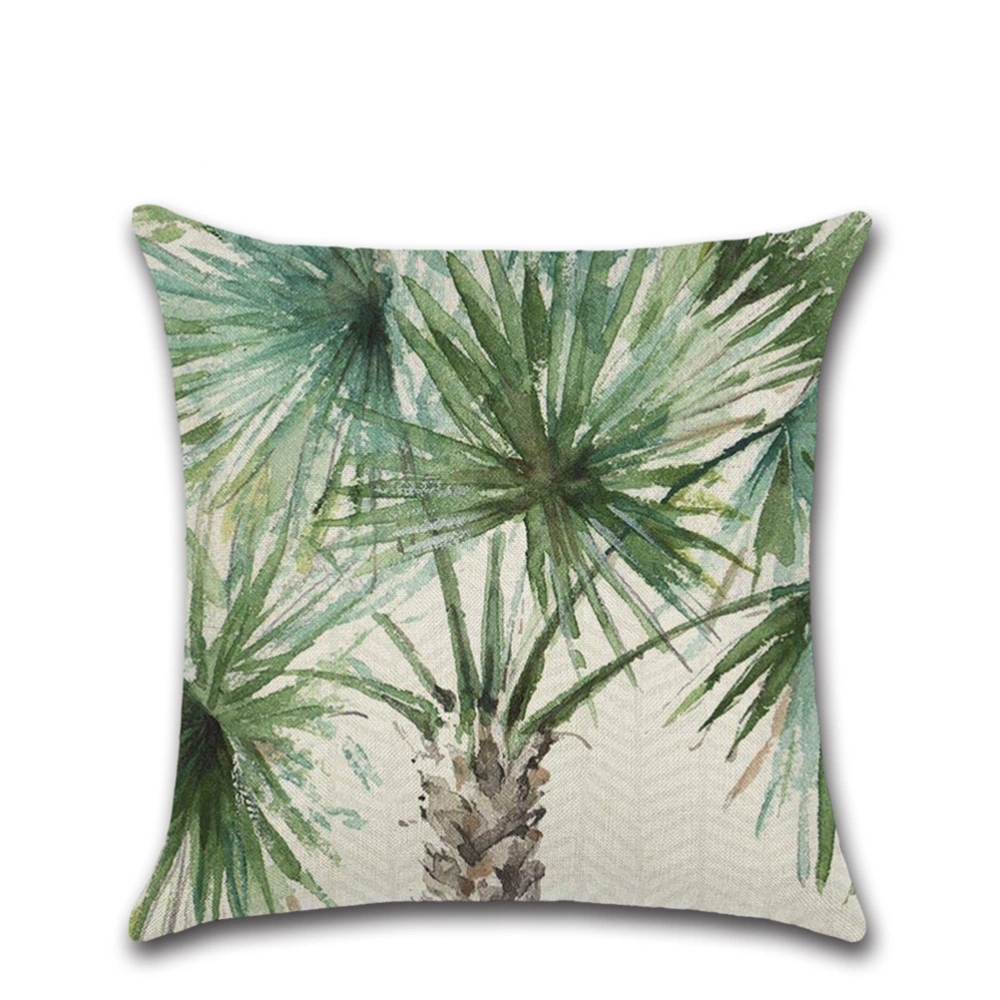 4pcs Tropical Plants Throw Pillow Case Linen Green Leaves Cushion Pillow Covers