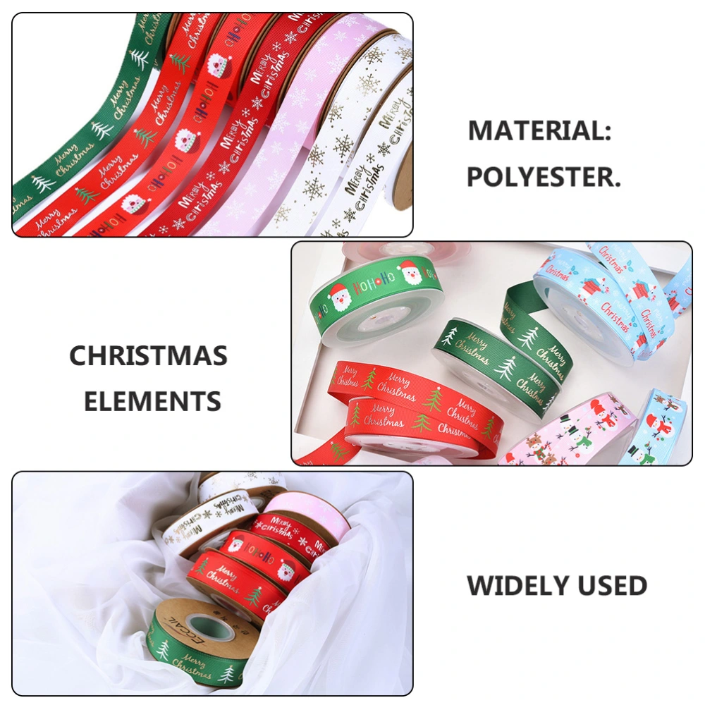 1 Roll Christmas Ribbon Gift Packaging Riband Printing Ribbon Wrapping Accessory