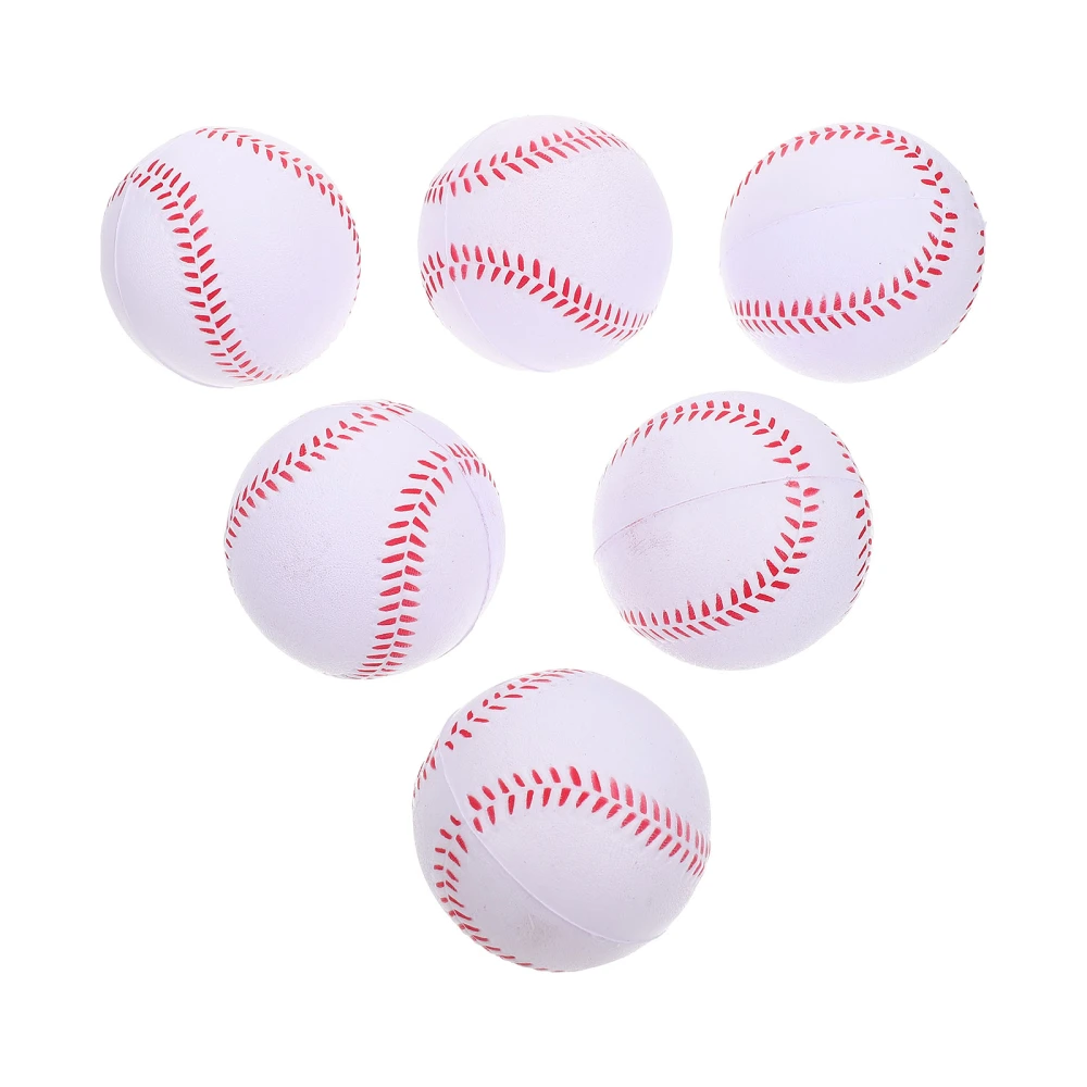 6Pcs Toddler PU Stress Balls Children Baseball Toys Sports Balls Models