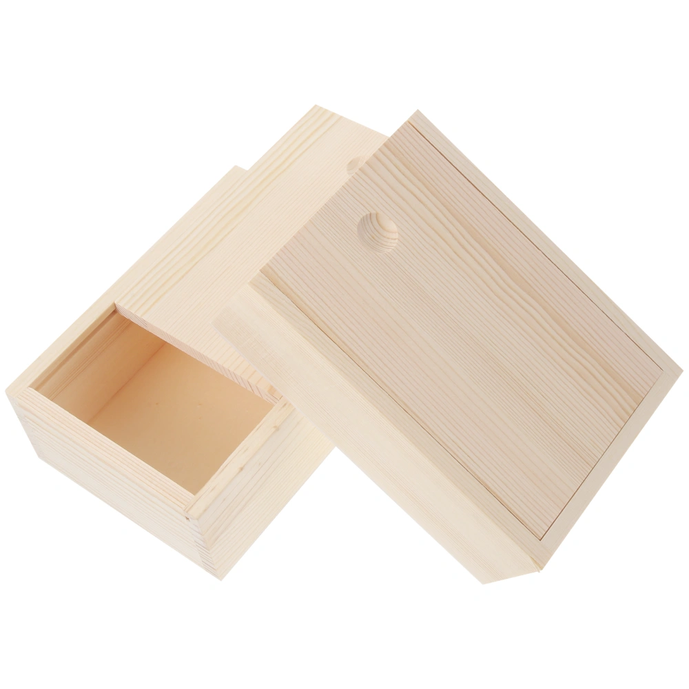 2Pcs Jewelry Collection Box Souvenir Storage Box Wooden Jewelry Case for Home