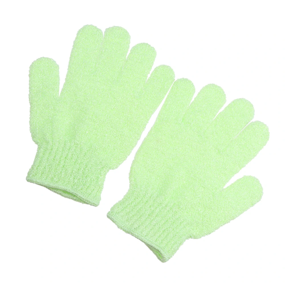 Pair of Shower Exfoliating Bath Gloves Seamless Shower Gloves Body Exfoliator in Candy Color(Green)