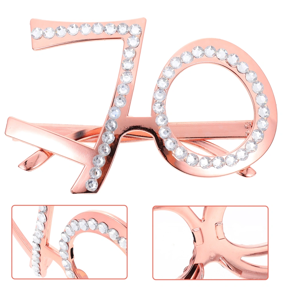 Numeric Birthday Eyeglasses 70th Birthday Party Eyewear Photo Booth Prop