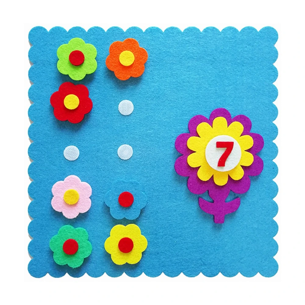 Children's Felt Non-woven Toys Educational Mathematics DIY Handmade Decor Cartoon Kindergarten Teaching Equipment (Filling in Numbers Flower)