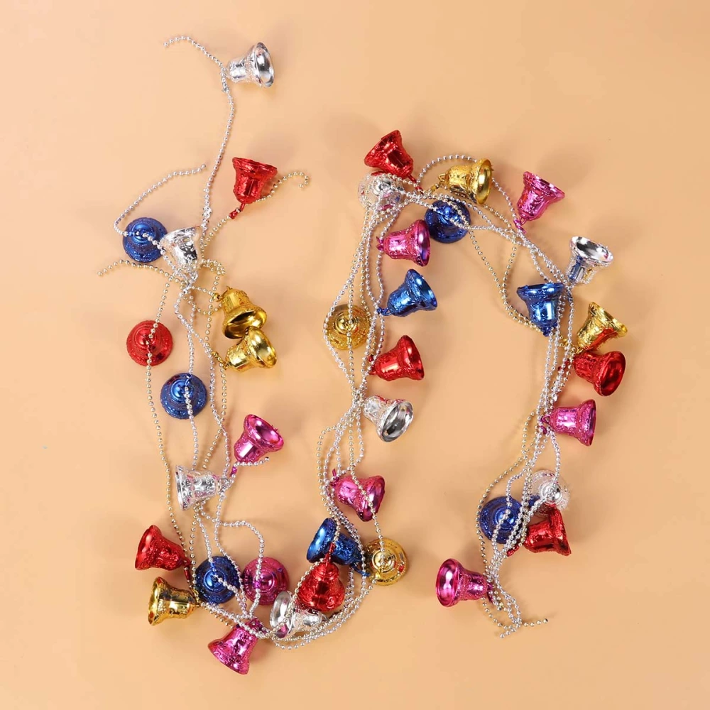 5PCS Christmas Hanging Bells with Bowknot Iron Xmas Trees Decoration Holiday Gift Party Hanging Decorations