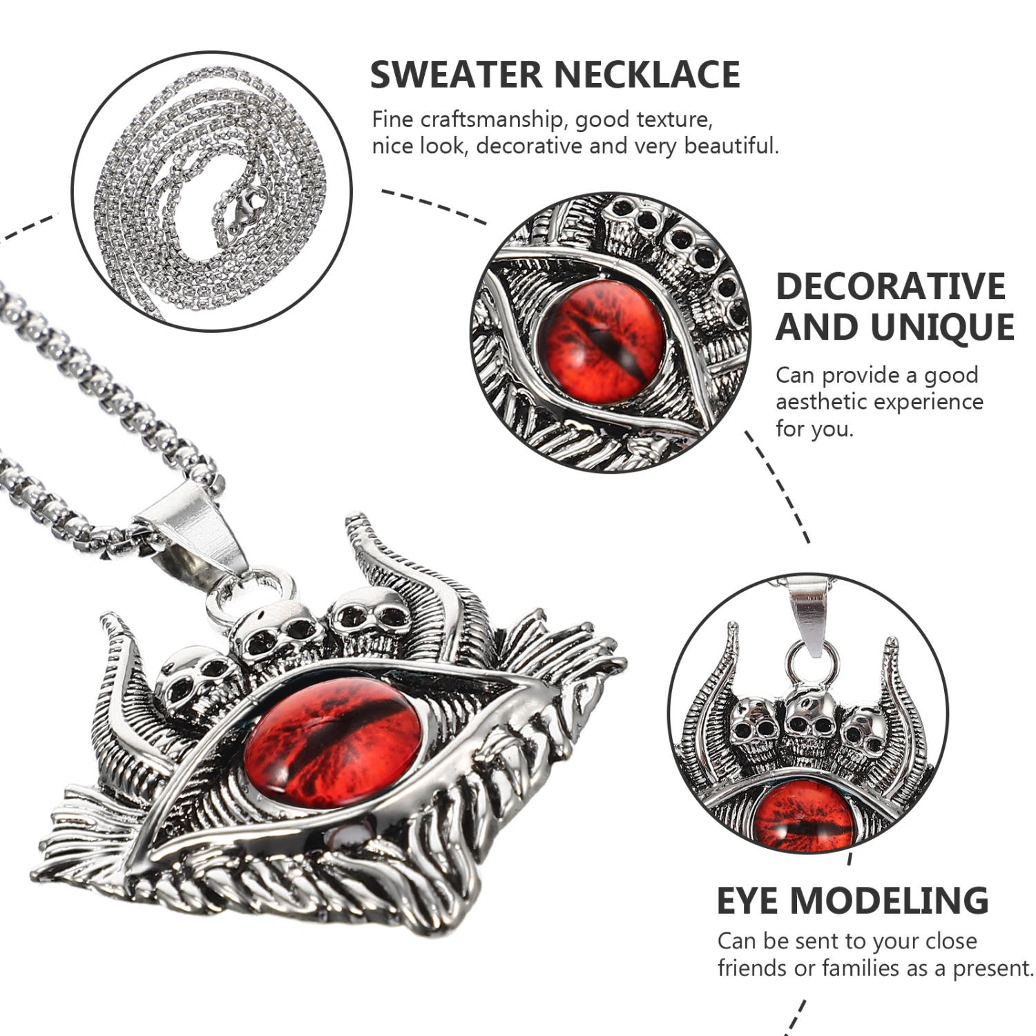 Evil Eye Necklace Stainless Steel Neck Chain Evil Eye Pendant Necklace Chain