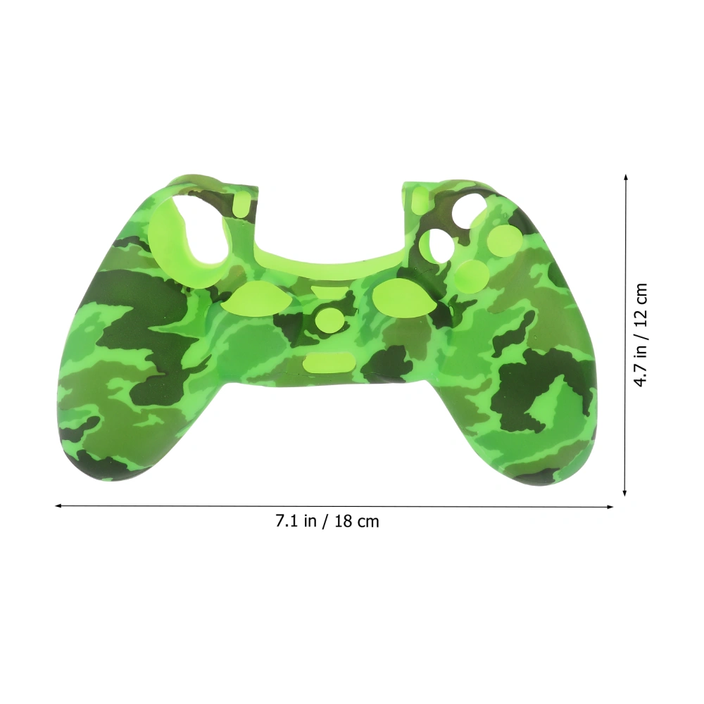 Silicone Rubber Protective Grip Cover Case for PlayStation 4 Controller(Camouflage Green)