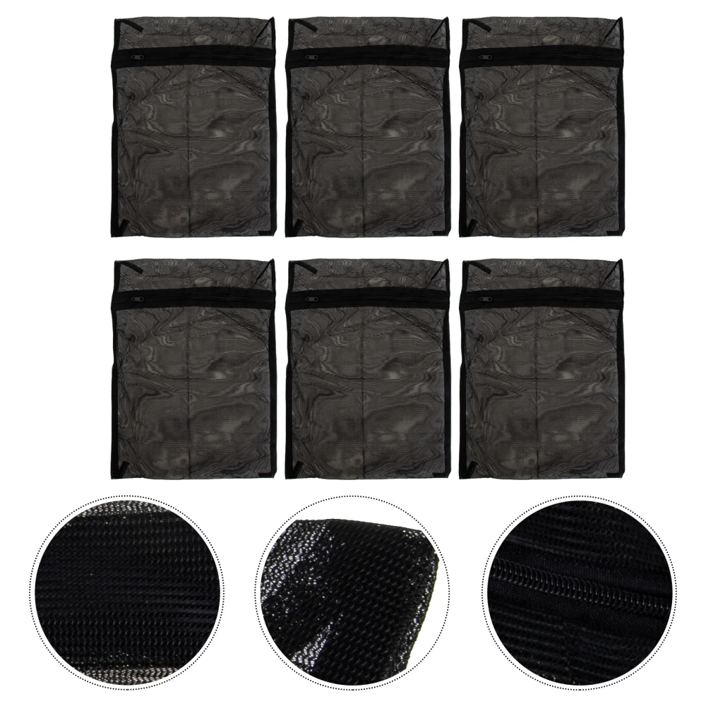 6Pcs Mesh Laundry Bags Practical Clothing Washing Bags for Bra Underwear Black