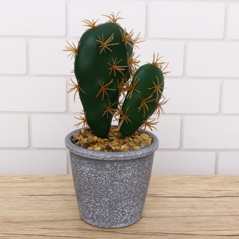 Simulation Tropical Plants Creative Artificial Cactus Fake Potted Bonsai Decor for Home Office (Pot Included) (Cactus)