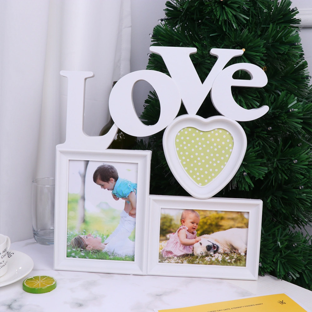 Plastic Photo Frame Love Heart Combination Photo Frame Love Decorative Photo Frame