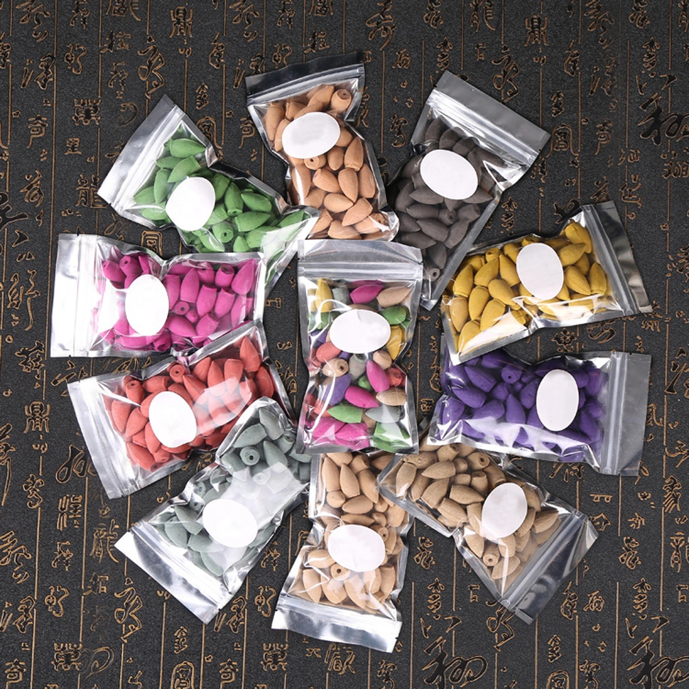 40pcs Backflow Variety Mixed Aromatherapy Incense Cones Assorted Natural Fragrant Cones (Osmanthus)