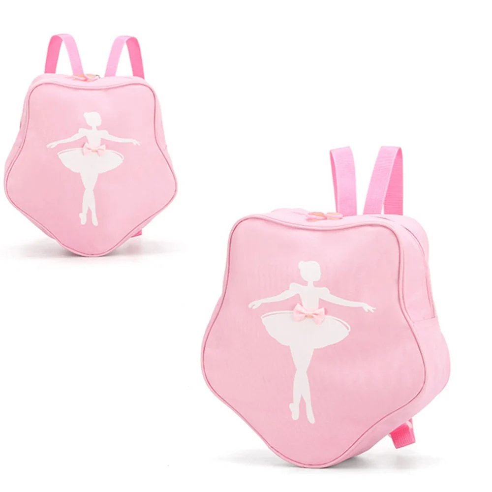 1pc Children Dance Shoulder Bags Backpacks Ballerina Girls Pattern Creative Shape Zipper for Girls (Pink）