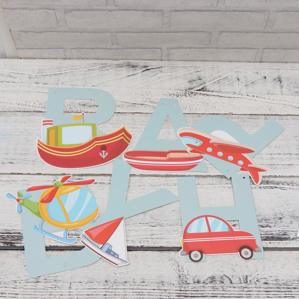 Space Ship Hot Air Balloon Themed Garland Bunting Banners Hanging Decoration for Birthday Party