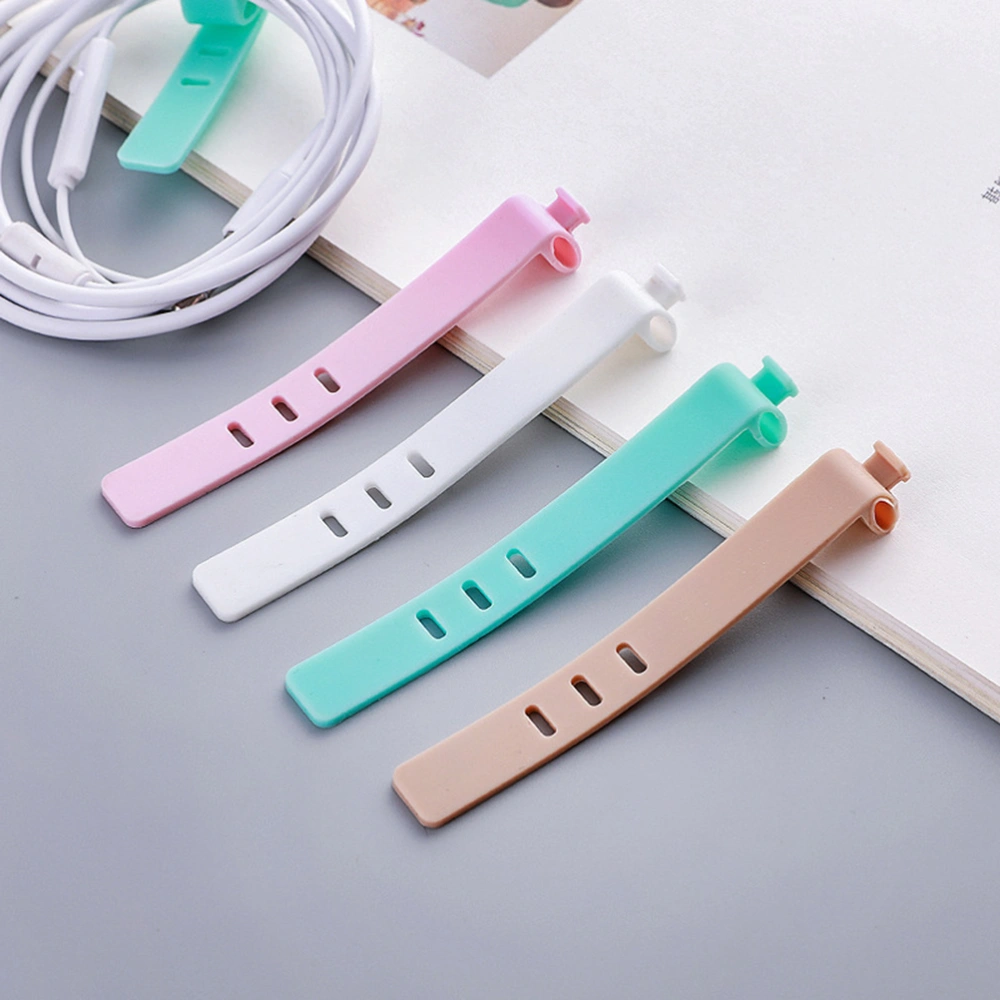 16pcs Cable Winder Silicone Data Line Organizer Candy Color Earphone Winding Device