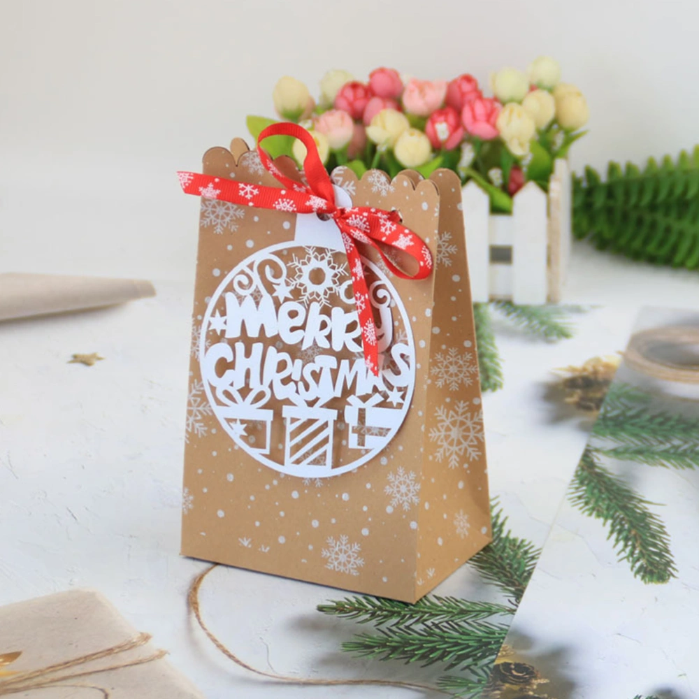 24pcs Creative Christmas Gift Bag Food Packing Bag Eco-friendly Kraft Paper Bag