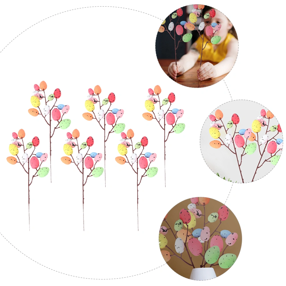 1 Set 6 Pcs Easter Photo Props Bird Egg Decorations Speckled Egg Bouquets