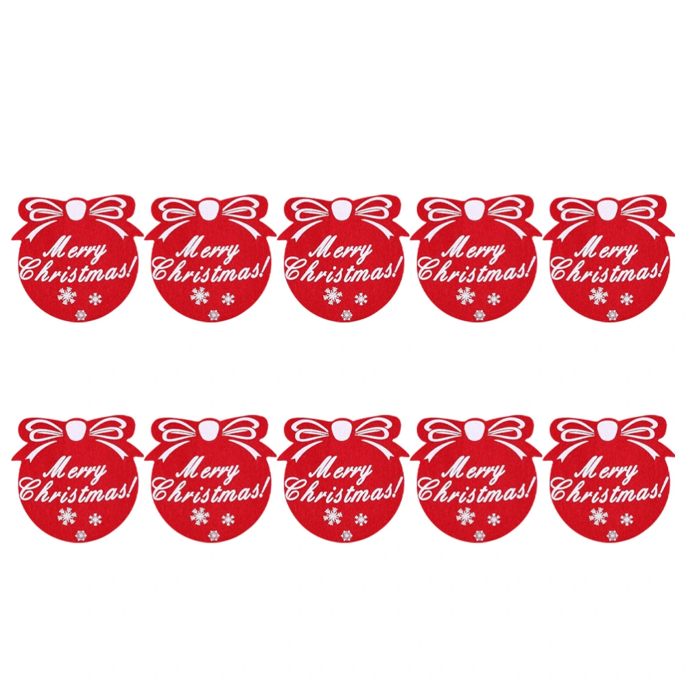 10Pcs Christmas Themed Water Cup Cushions Lovely Xmas Pattern Coasters Decor