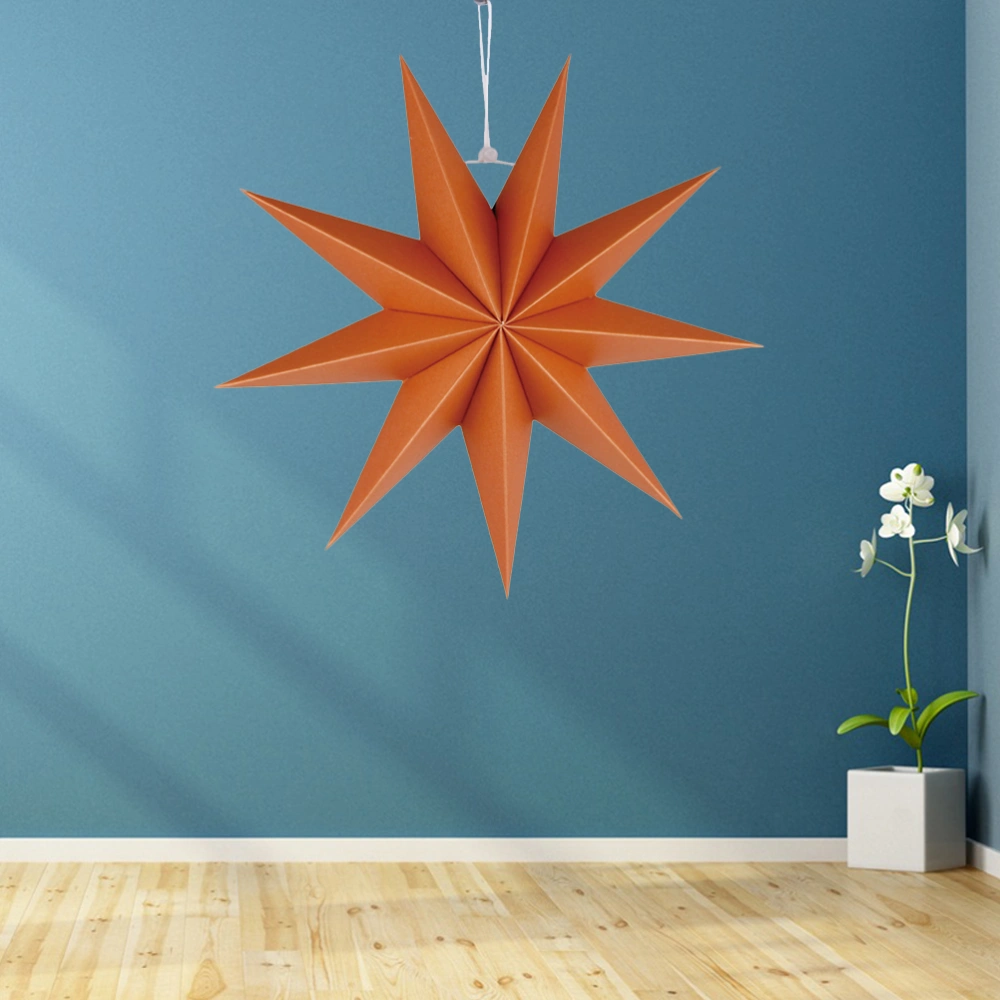 Paper Lamp Shade Handmade Star Lantern Environmentally Friendly Lamp Accessory 30cm(Orange)