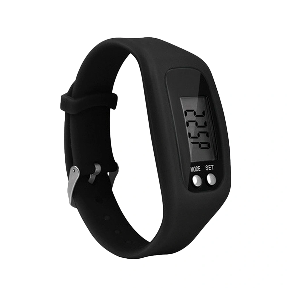 LED Multi Function Pedometer Leisure Sports Watch Calorie Monitoring Electronic Watch Black