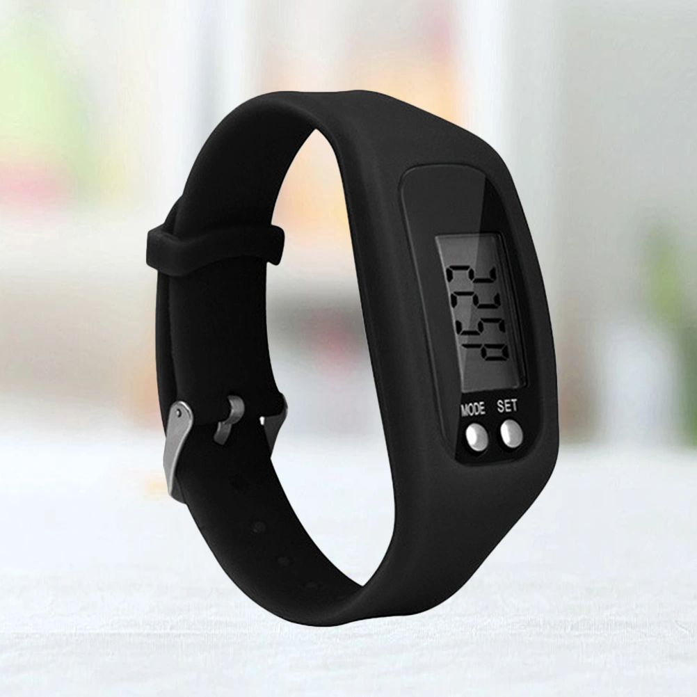 LED Multi Function Pedometer Leisure Sports Watch Calorie Monitoring Electronic Watch Black
