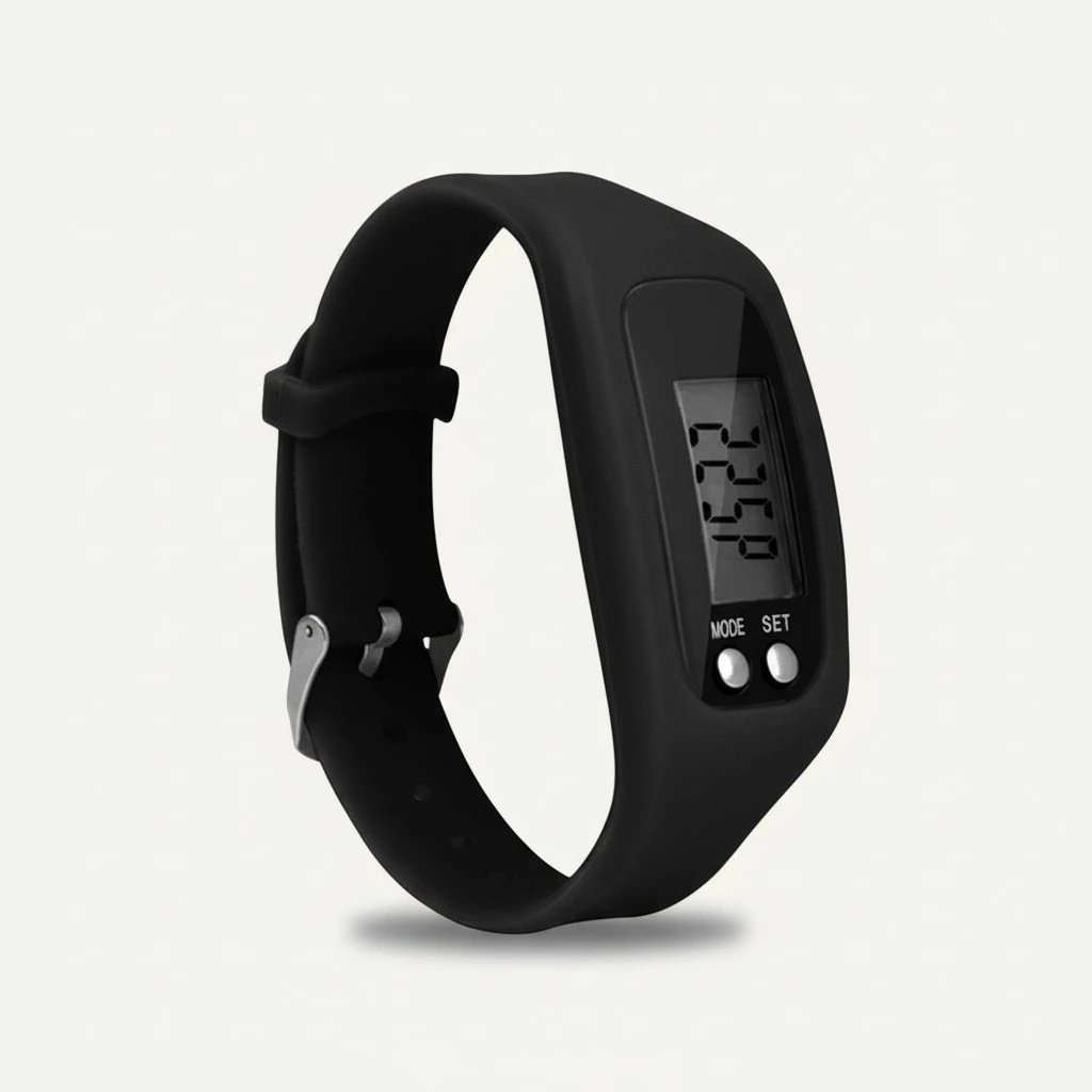 LED Multi Function Pedometer Leisure Sports Watch Calorie Monitoring Electronic Watch Black