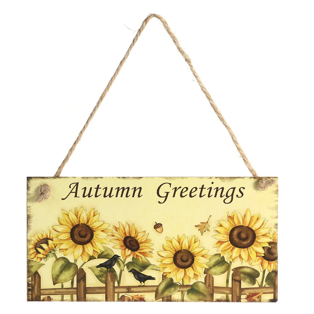 Thanksgiving Wooden Hanging Plaque Sign Thanksgiving Door Hanger Wall Decorations (Autumn Greetings)