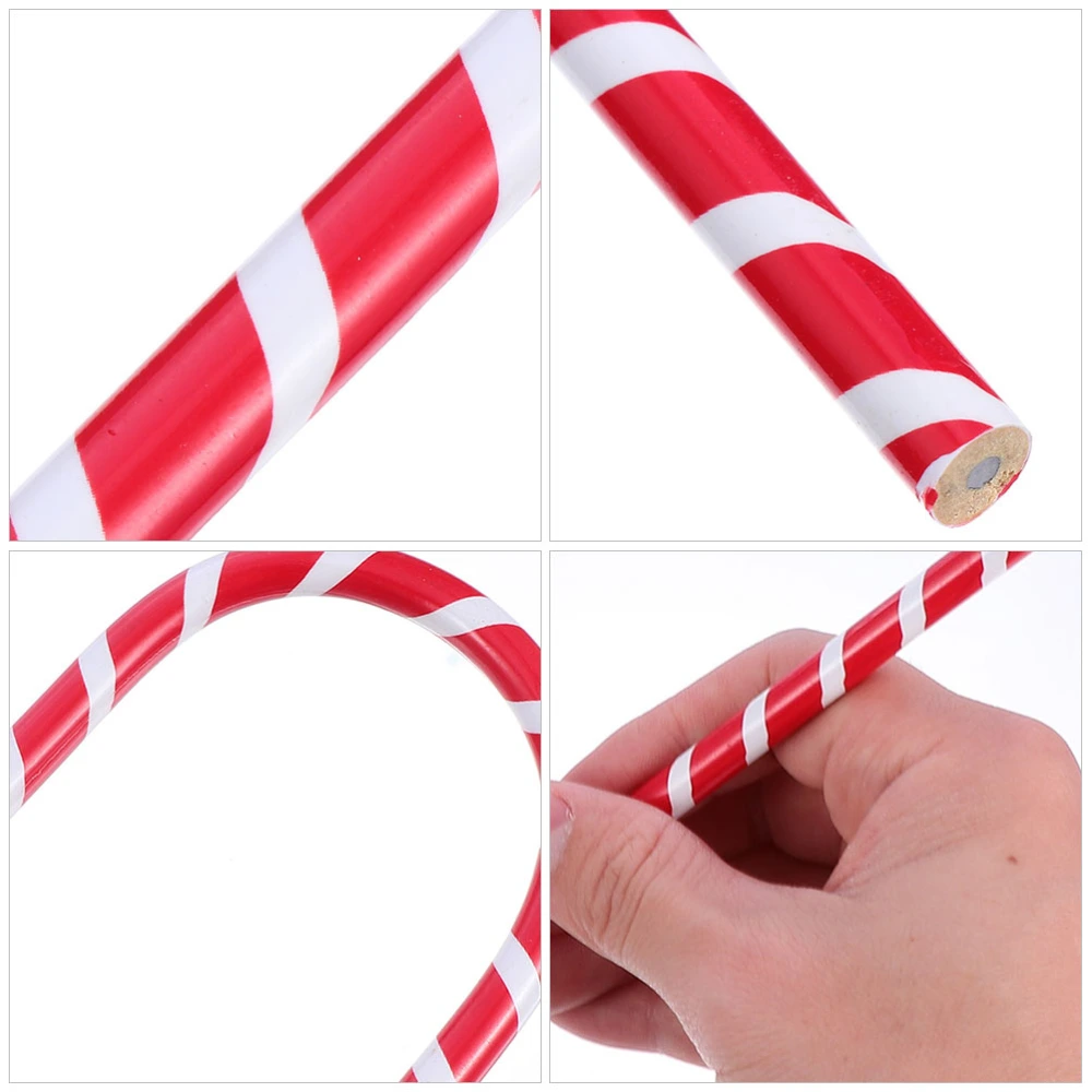 10Pcs Christmas Candy Cane Pencils Decorative Christmas Pencils Portable Candy Cane Kids Pencils