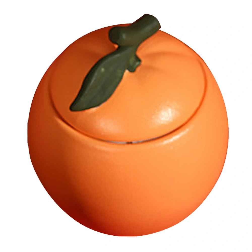 Ceramic Container with Lid Orange Shaped Tea Jar Ceramic Storage Jar Airtight Tea Jar