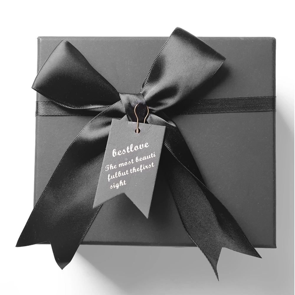 1PC Delicate Bowknot Gift Box Creative Bowknot Wrapping Gift Box Black Paper Gift Box Chic Gift Packing Box for Wedding Valentine's Day Gift Packing Use Size 2