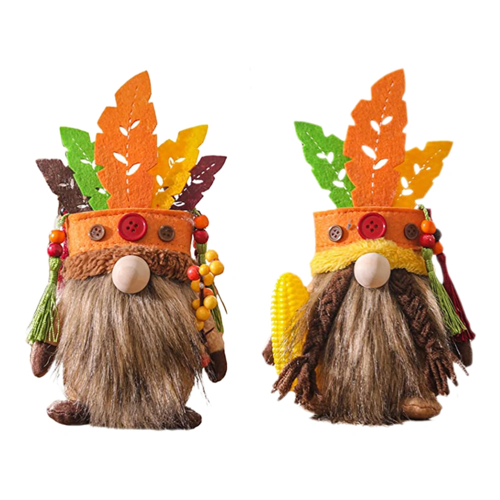 2pcs Indian Chief Faceless Dolls Plush Dolls Rudolph Dolls Birthday Gift