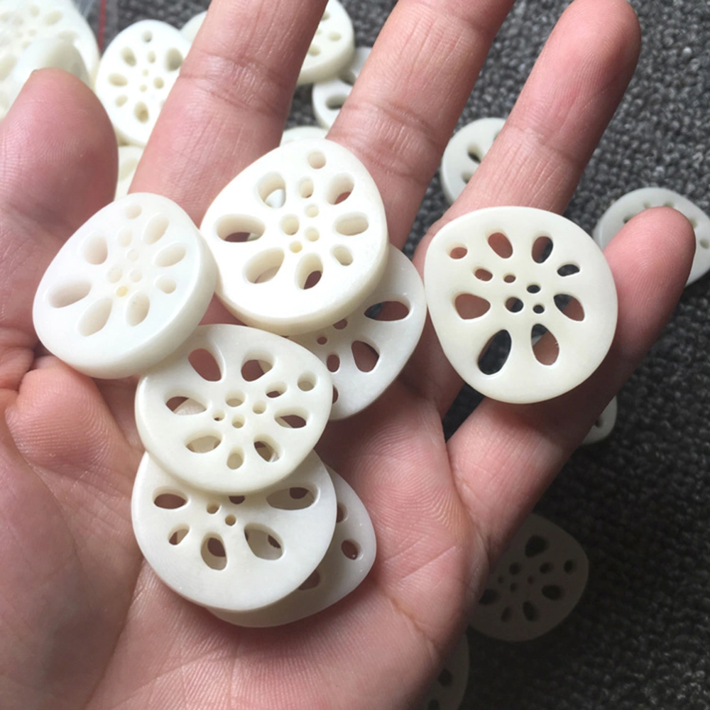 10pcs Lotus Root Slices Pendant Resin Ivory Imitation Charms DIY Jewelry Making Accessories (28MM)