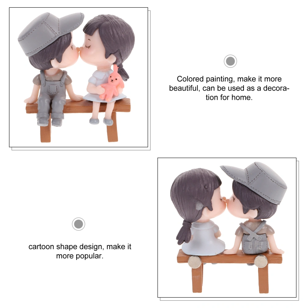 1pc Cartoon Refrigerator Magnetic Stickers Couples Shape Design Resin Colored Drawing for Home (Grey)