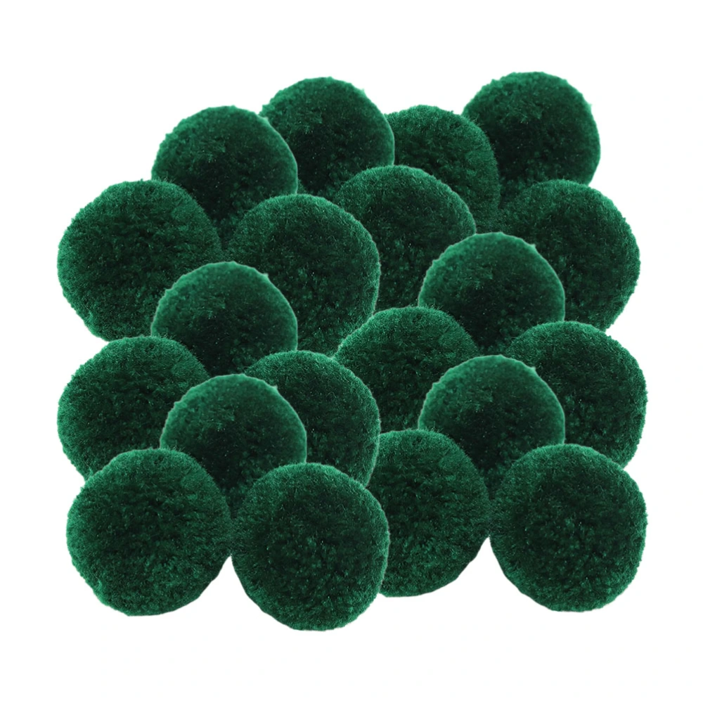 100pcs Christmas DIY Plush Ball Decor Children Plush Ball Toy Creative Manual DIY Material for Kids Festival Party (Dark Green)