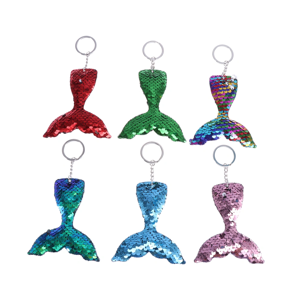 12pcs Shiny Sequins Mermaid Tail Charm Keychain Key Rings for Backpack Car Phone 2pcs Light Pink 2pcs Blue 2pcs Light Blue 2pcs Colorful 2pcs Red 2pcs Green