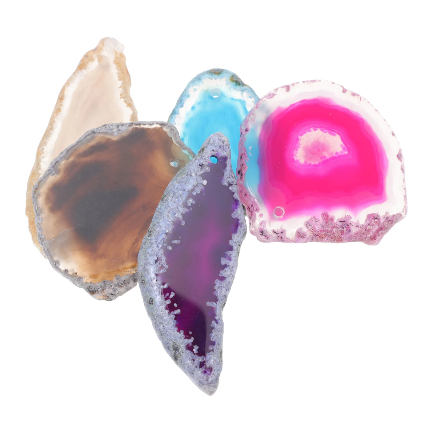 5Pcs DIY Decorative Agate Necklace Pendants Neck Pendants Jewelry Pendants