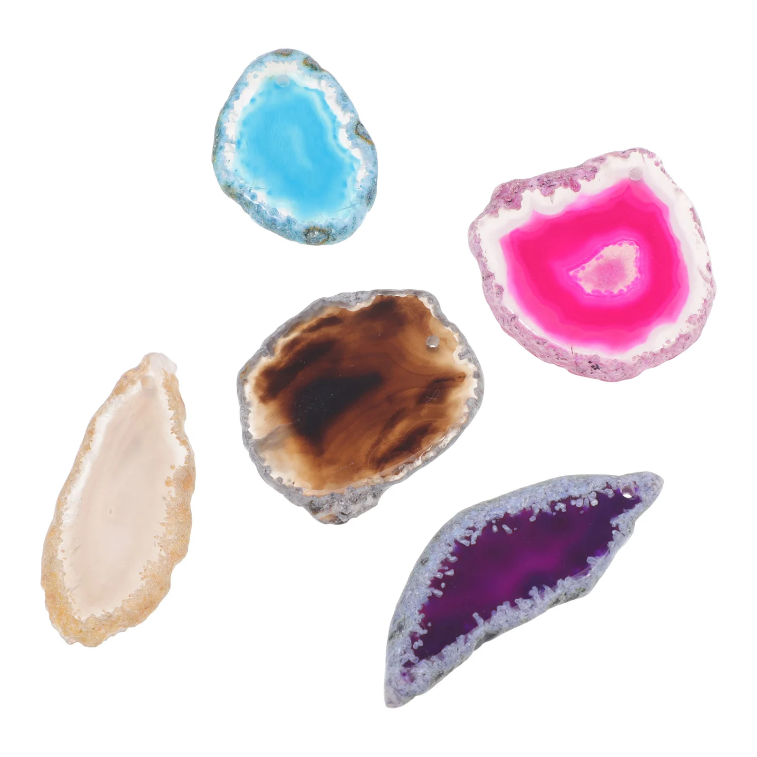 5Pcs DIY Decorative Agate Necklace Pendants Neck Pendants Jewelry Pendants