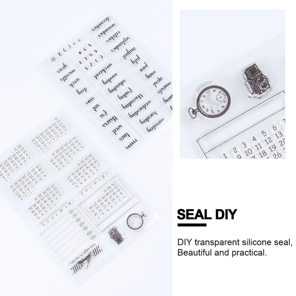 4pcs DIY Calendar Stamps Paper Cards Making Tools for Scrapbook Photo Album