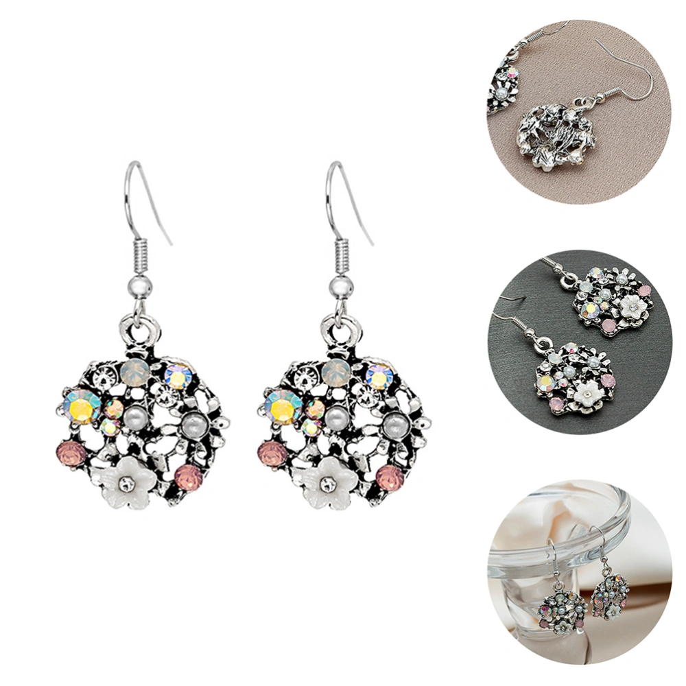 2pcs Exquisite Flower Pendant Earrings Fashion Dangle Earrings Women Jewelry