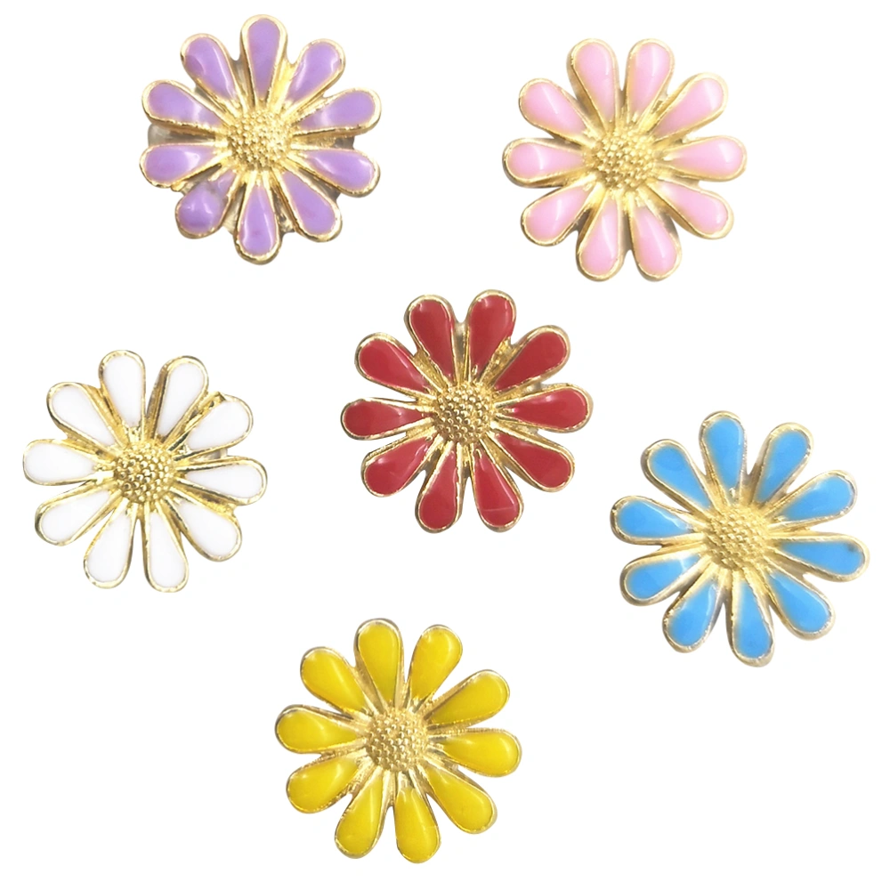 30 Pcs 1.3x1.3cm Epoxy Flower Push Creative Decoration Pushpin Thumbtack Home Office Supplies - Daisy