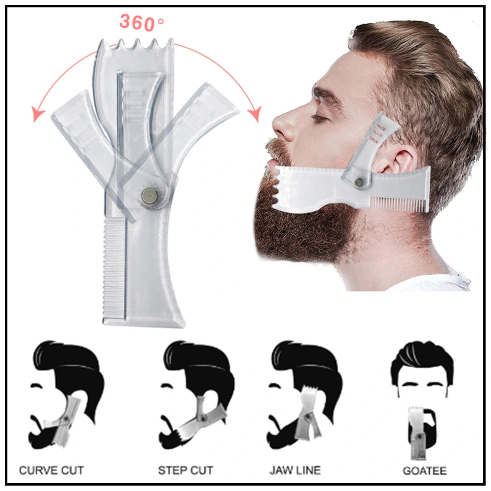 Beard Styling Comb Beard Molding Ruler Rotating Beard Comb Fashion Man Beard Comb