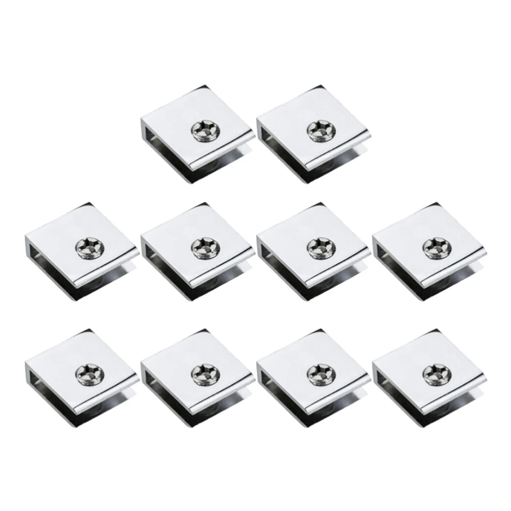 8pcs Glass Fixation Clamp Zinc Alloy Square Glass Clamp for Home Store Office