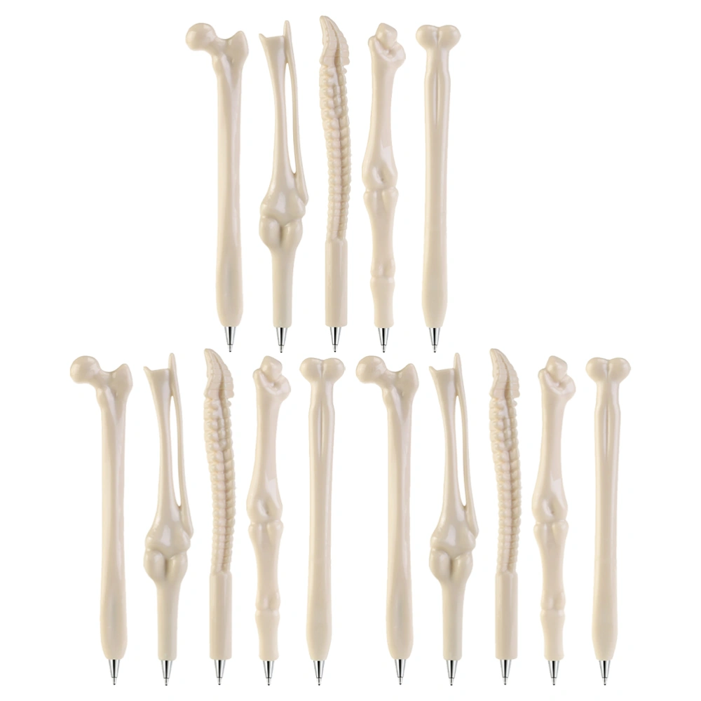 1 Set 15Pcs 0.7mm Halloween Bone Shape Pens Creative Students Ball-point Pens