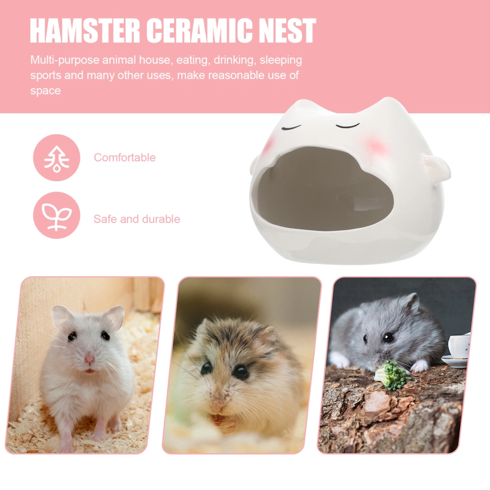 Ceramic Hamster Hideout Small Pet Hideout Hut Adorable Hamster House Summer Pet Cooling Nest