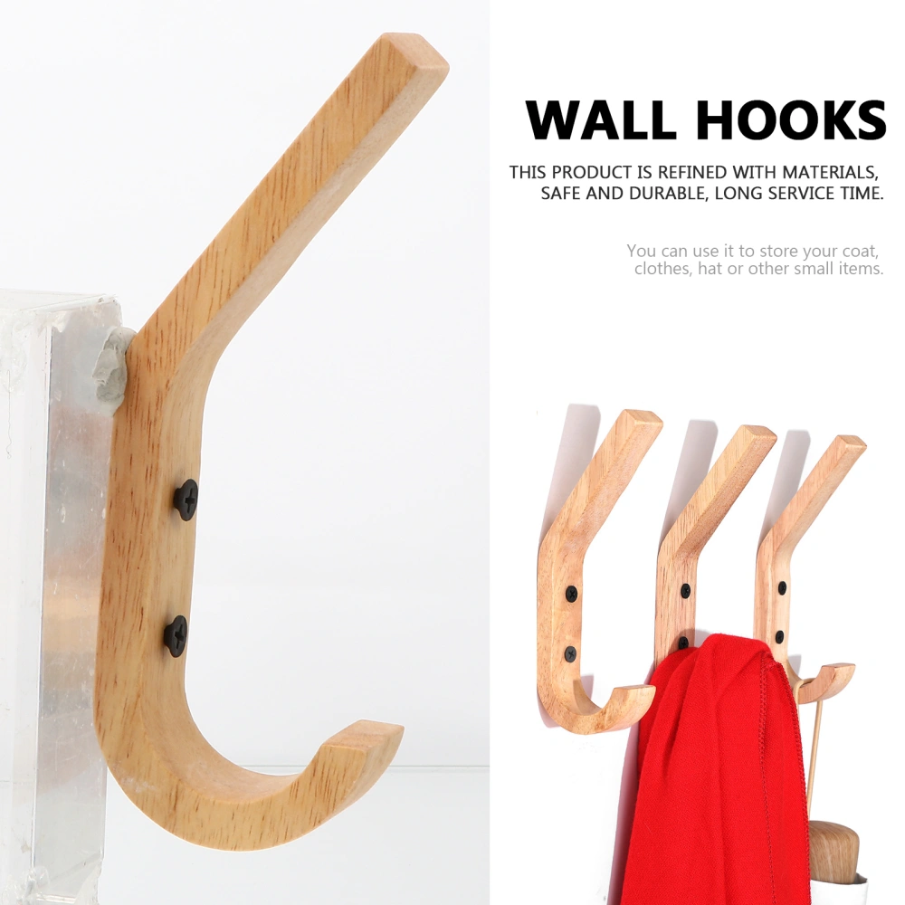 4pcs Vintage Natural Wooden Hook Wall Hanger Coat Hook Wood Home Room Hook