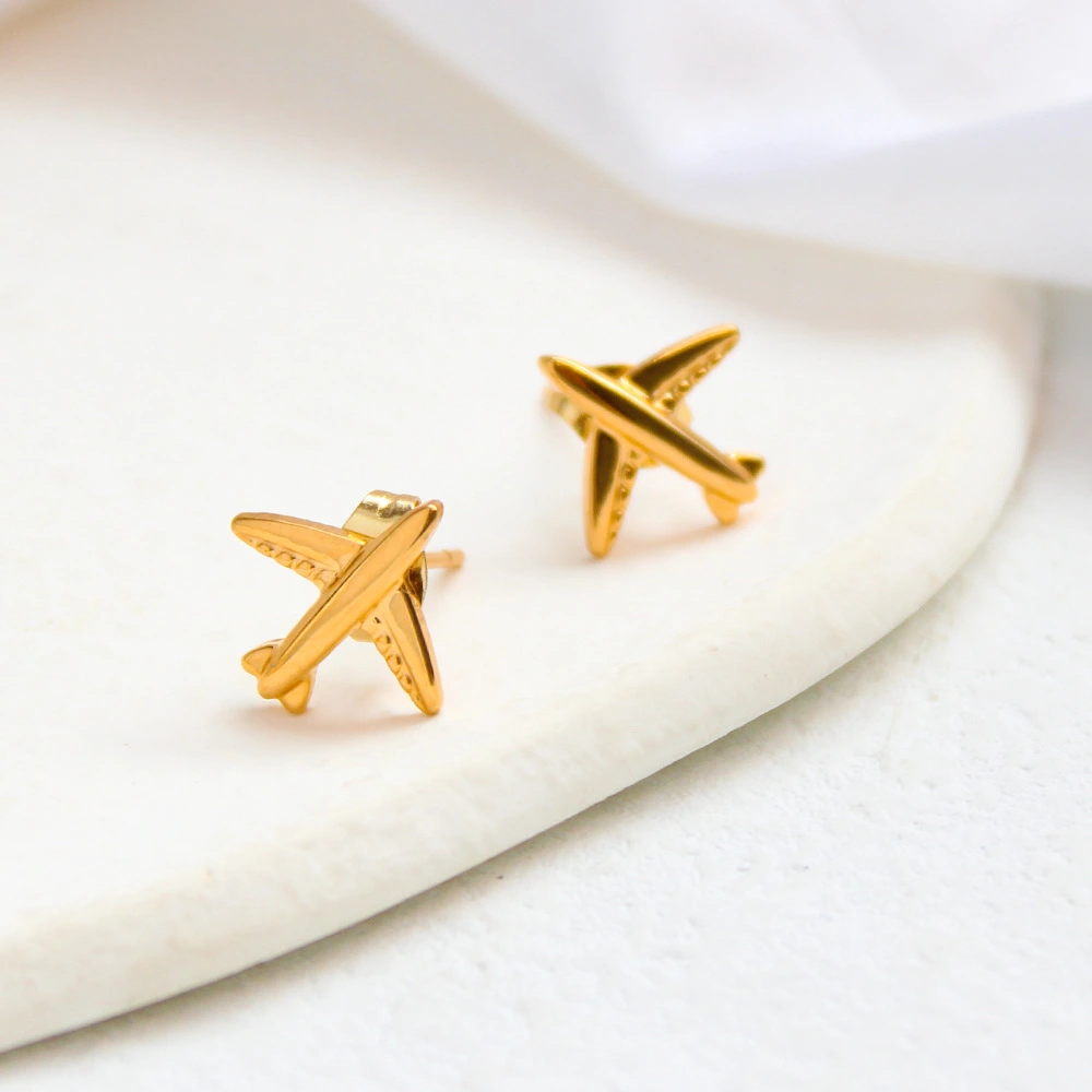 Airplane Stud Earrings For Women All-matching Graceful