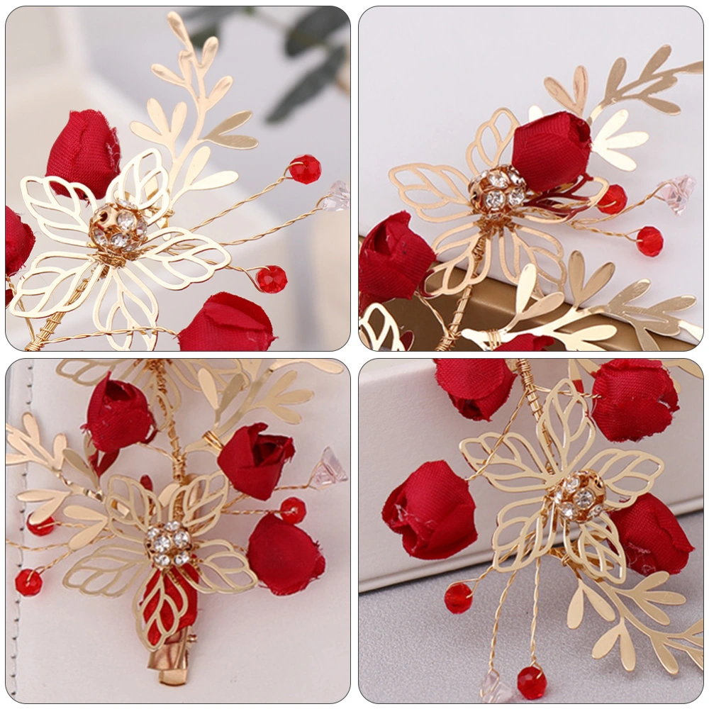 1 pair of Wedding Flower Hair Clips Women Hairpins Bridal Hair Accessories