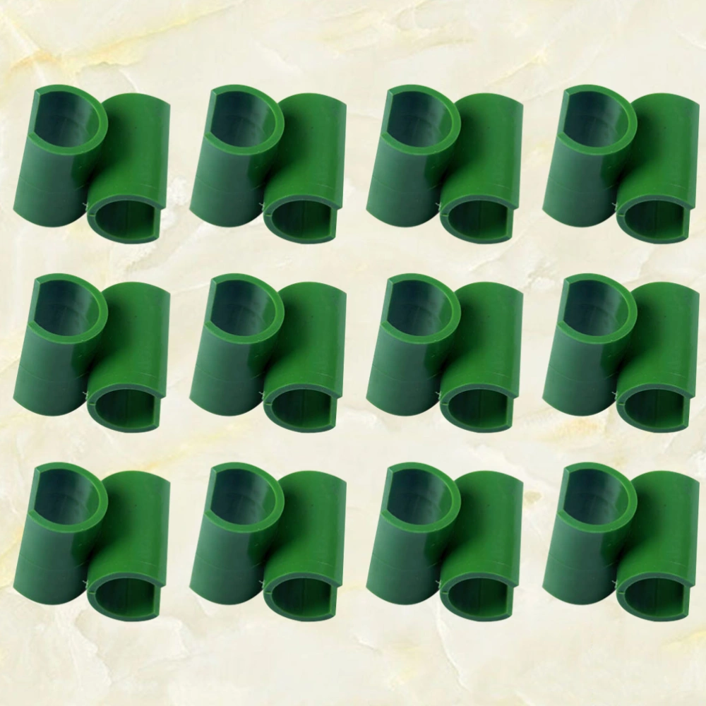 50pcs Pipe Ring Buckles PP Fixing Pipe Ring Buckle Simple Practical Small Plastic Ring Buckles for Garden (Green 8mm)